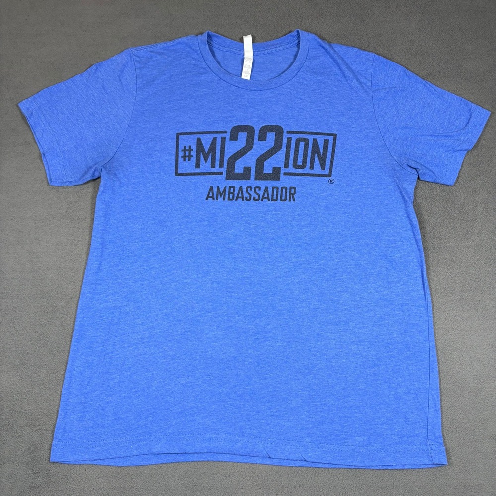 Bella + Canvas T-Shirt Mens Large Blue Mission 22 Ambassador Graphic Tee